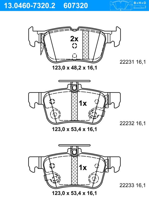 Kit de plaquettes de frein, frein à disque | ATE
