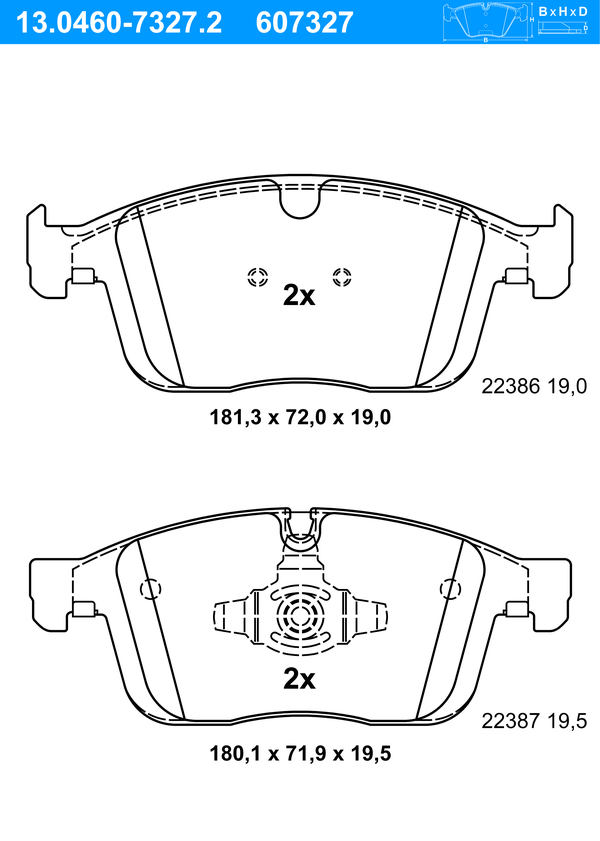 Kit de plaquettes de frein, frein à disque | ATE