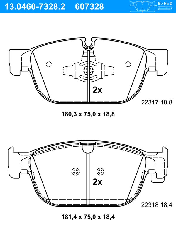 Kit de plaquettes de frein, frein à disque | ATE