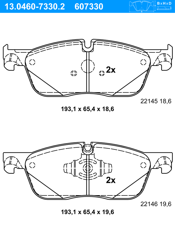 Kit de plaquettes de frein, frein à disque | ATE