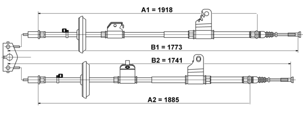 Tirette à câble, frein de stationnement | ATE