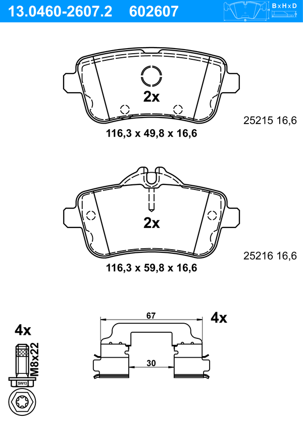 Kit de plaquettes de frein, frein à disque | ATE