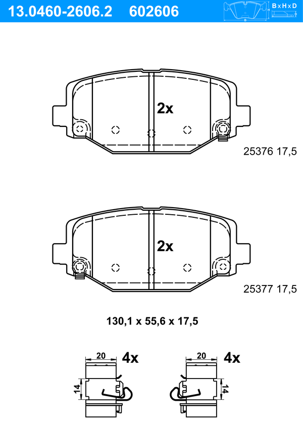 Kit de plaquettes de frein, frein à disque | ATE