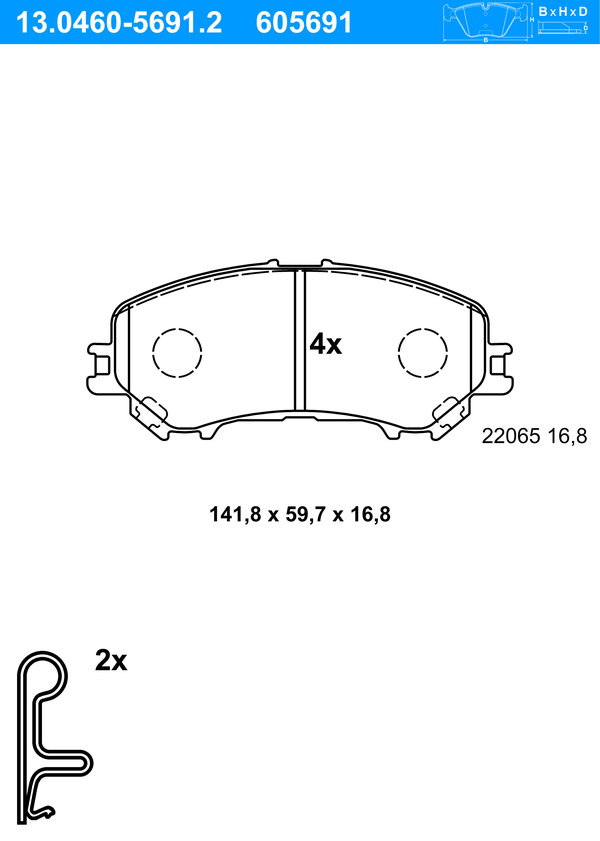 Kit de plaquettes de frein, frein à disque | ATE