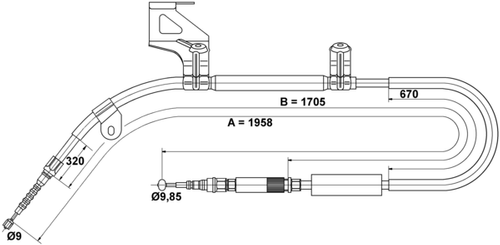 Image du produit pour Tirette à câble, frein de stationnement