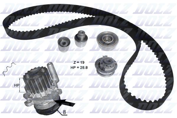 Pompe à eau + kit de courroie de distribution | DOLZ