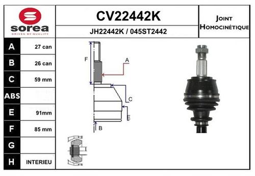 Image du produit pour Jeu de joints, arbre de transmission