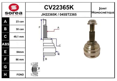 Image du produit pour Jeu de joints, arbre de transmission