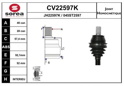 Image du produit pour Jeu de joints, arbre de transmission