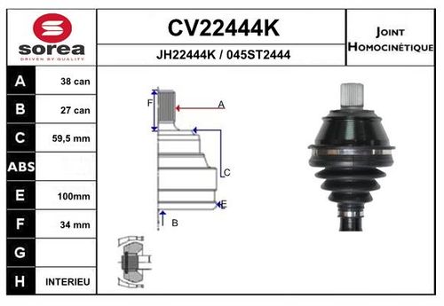 Image du produit pour Jeu de joints, arbre de transmission