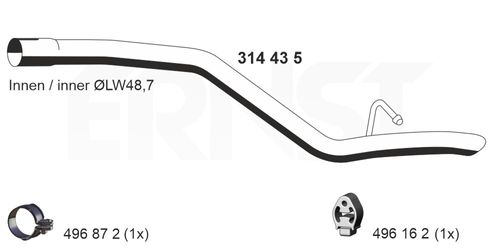 Image du produit pour Tuyau d'échappement