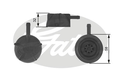 Bouchon, réservoir de liquide de refroidissement | GATES