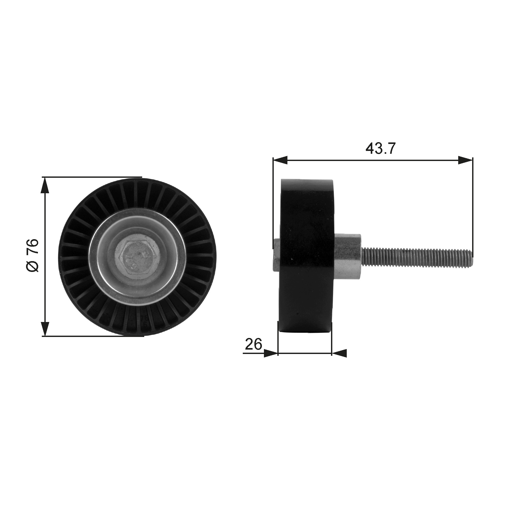 Poulie renvoi/transmission, courroie trapézoïdale à nervures DriveAlign® | GATES