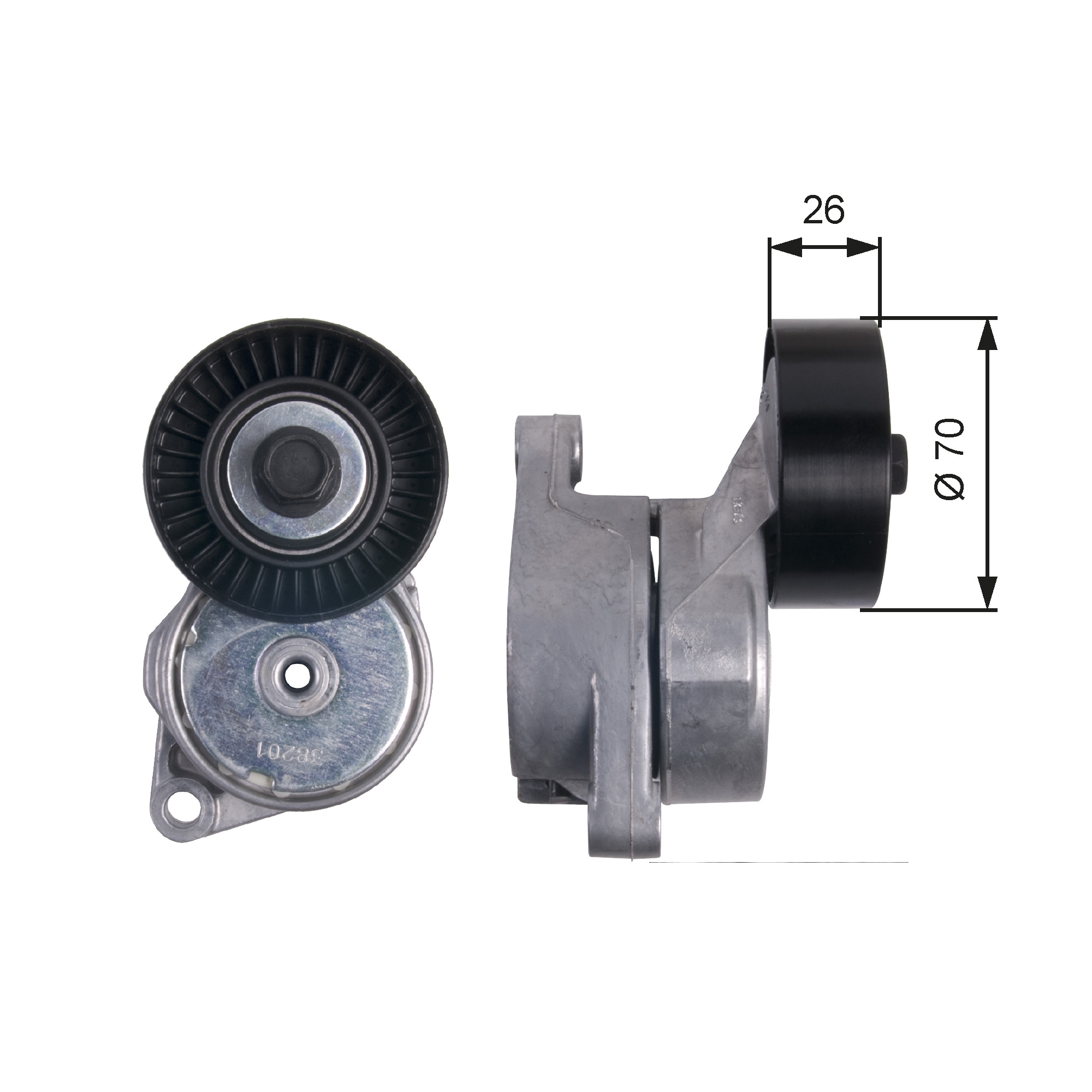 Poulie-tendeur, courroie trapézoïdale à nervures DriveAlign® | GATES