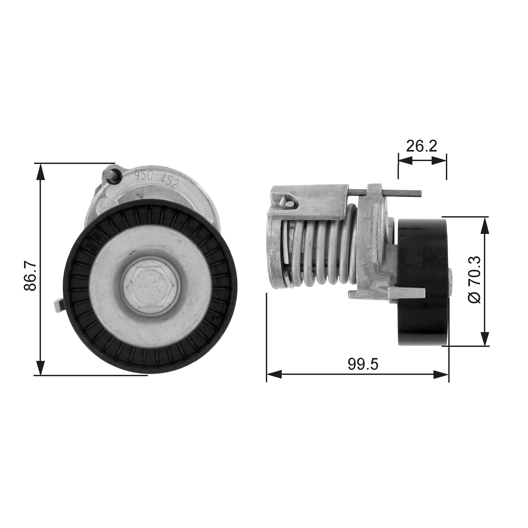 Poulie-tendeur, courroie trapézoïdale à nervures DriveAlign® | GATES