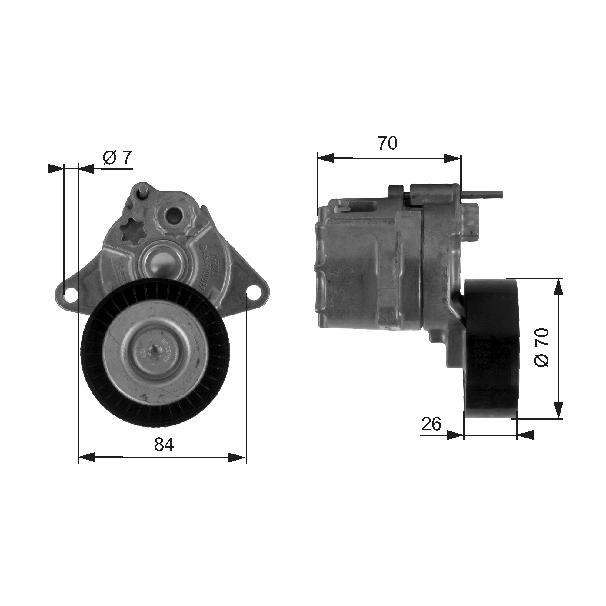 Poulie-tendeur, courroie trapézoïdale à nervures DriveAlign® | GATES