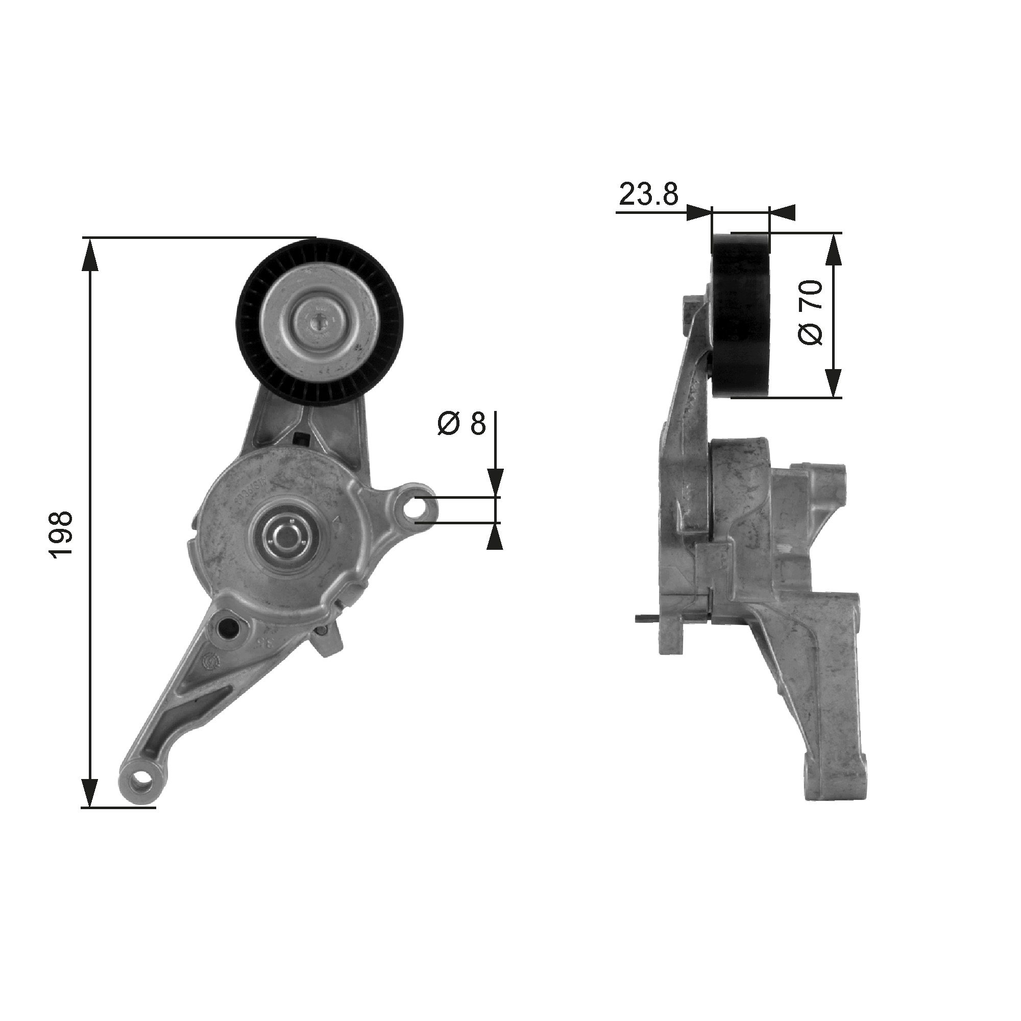Poulie-tendeur, courroie trapézoïdale à nervures DriveAlign® | GATES