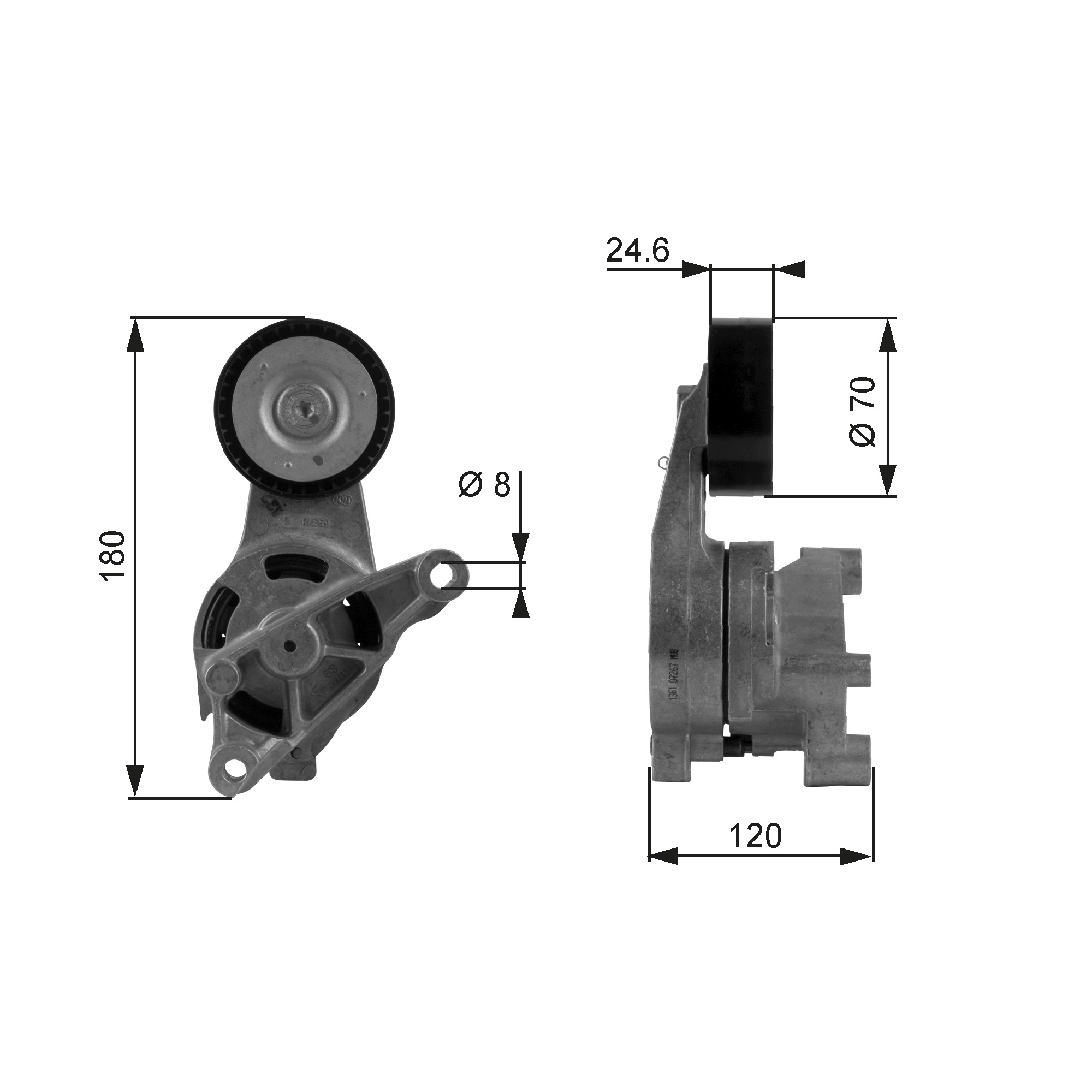 Poulie-tendeur, courroie trapézoïdale à nervures DriveAlign® | GATES