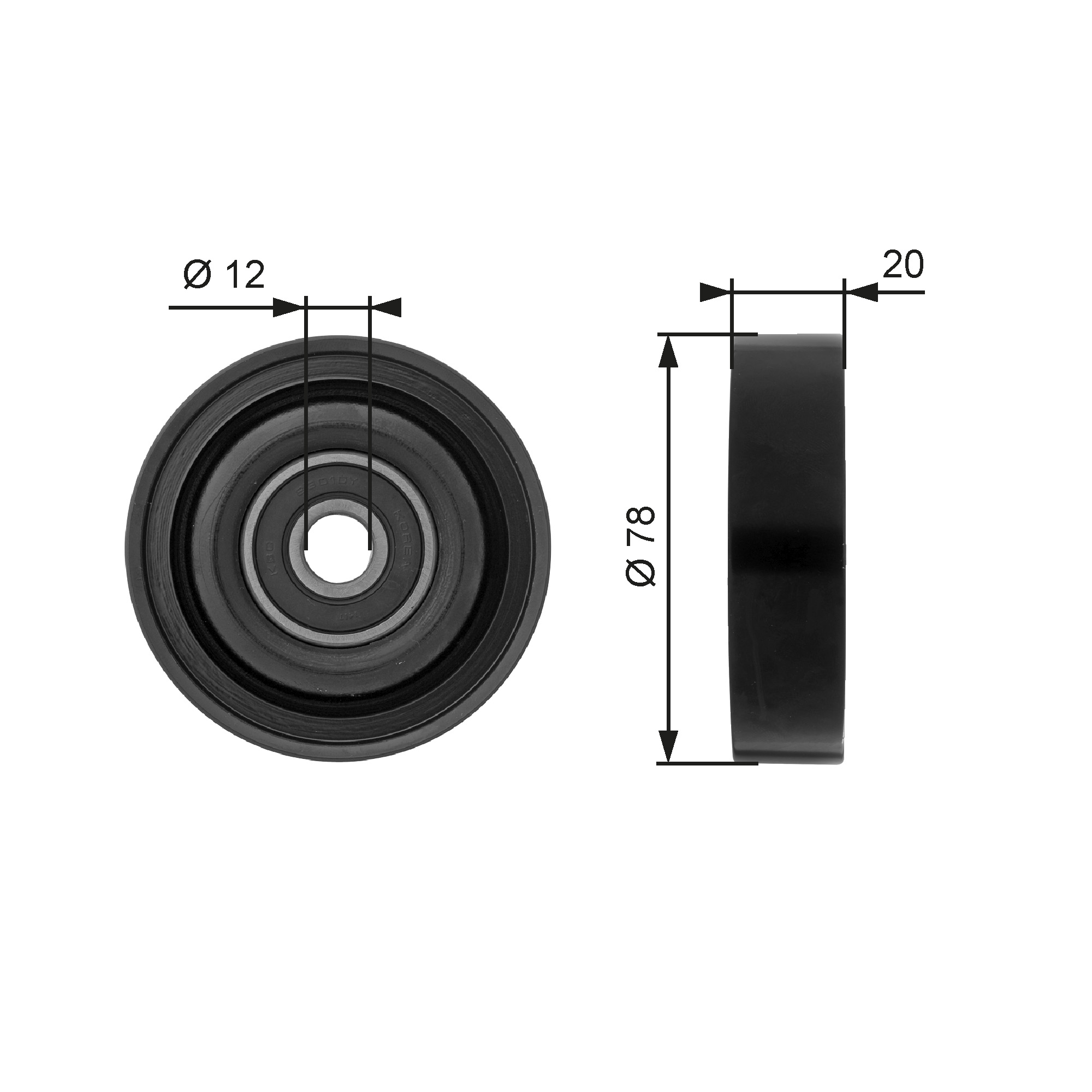 Poulie-tendeur, courroie trapézoïdale à nervures DriveAlign® | GATES