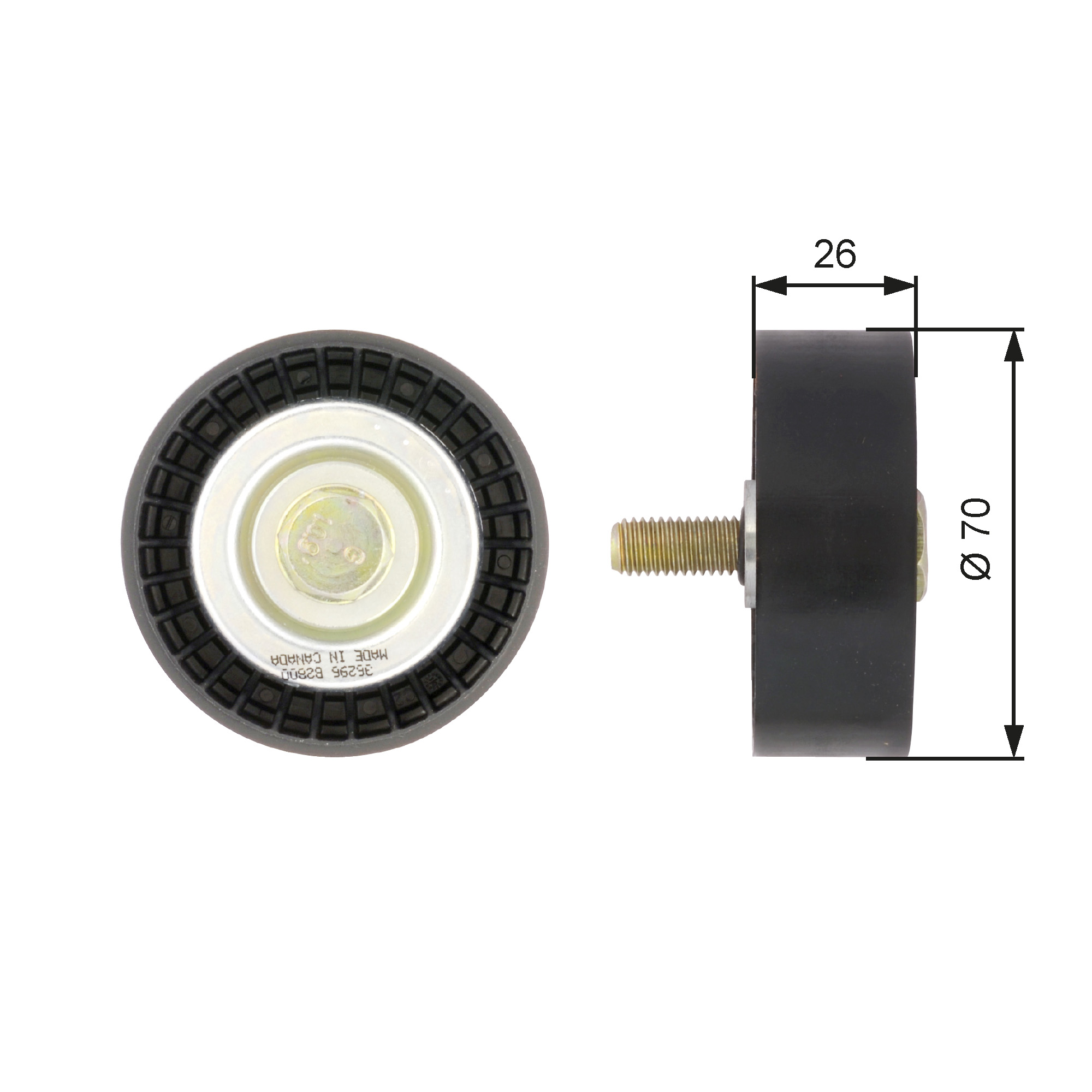 Poulie renvoi/transmission, courroie trapézoïdale à nervures DriveAlign® | GATES