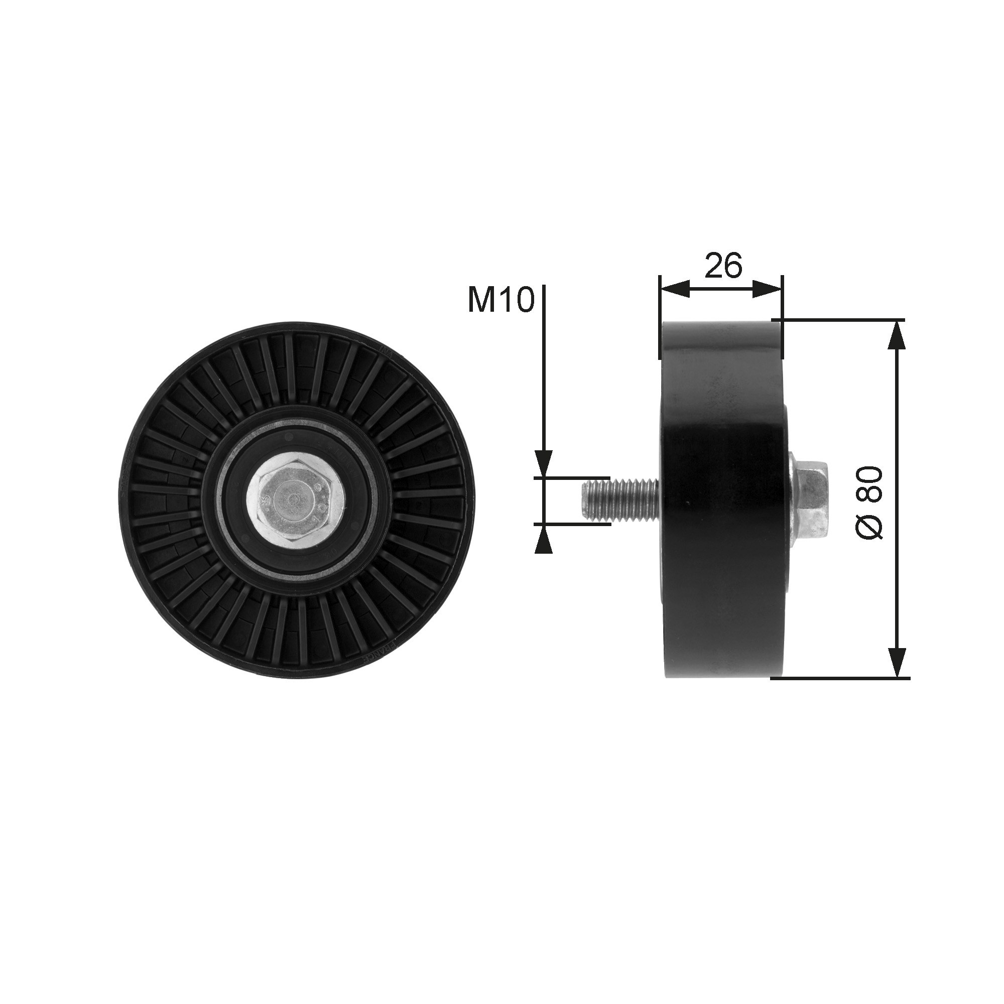 Poulie renvoi/transmission, courroie trapézoïdale à nervures DriveAlign® | GATES