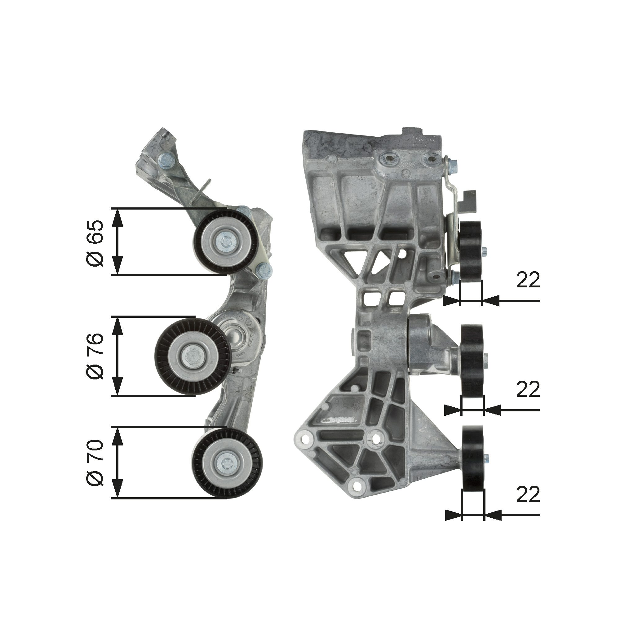 Poulie-tendeur, courroie trapézoïdale à nervures DriveAlign® | GATES