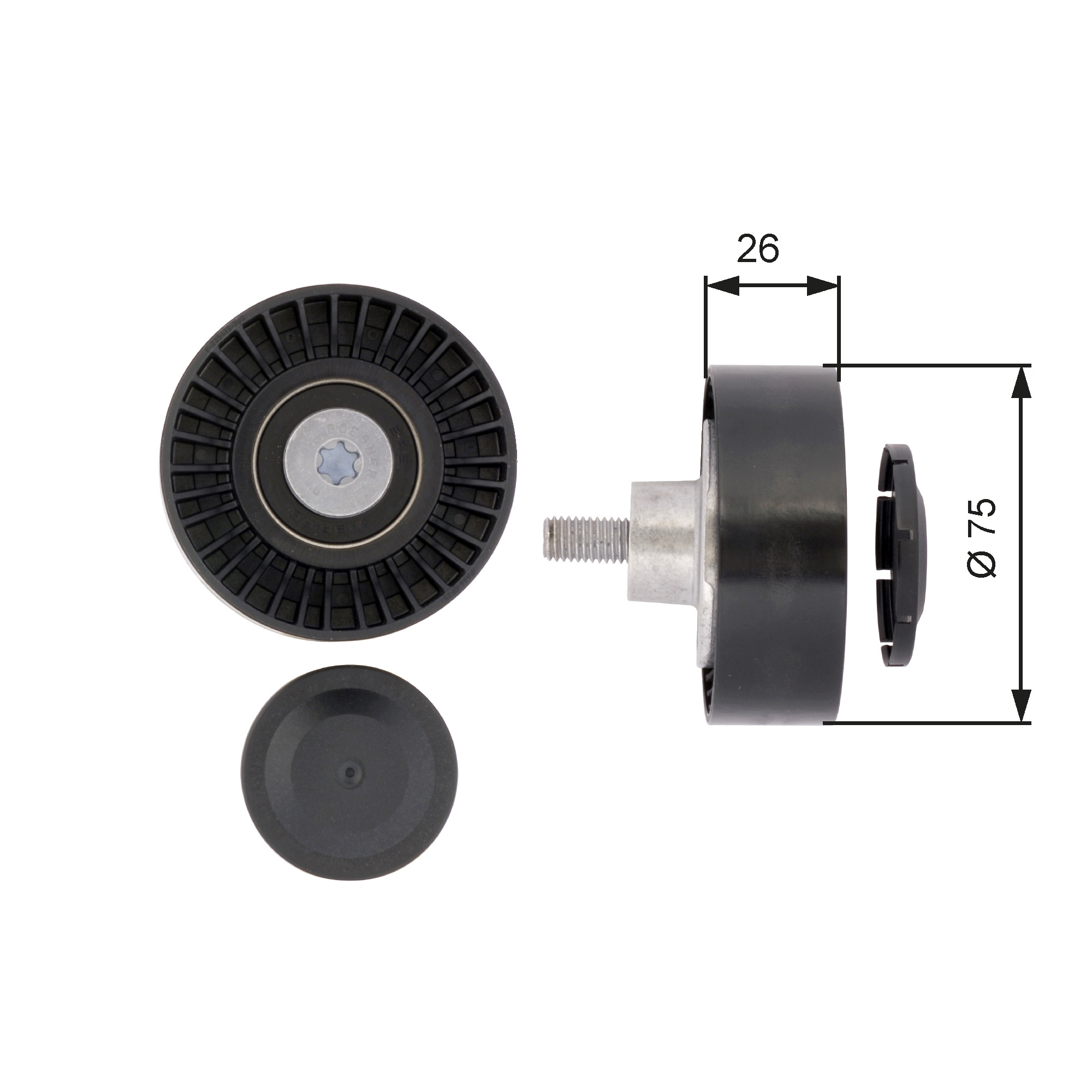 Poulie renvoi/transmission, courroie trapézoïdale à nervures DriveAlign® | GATES