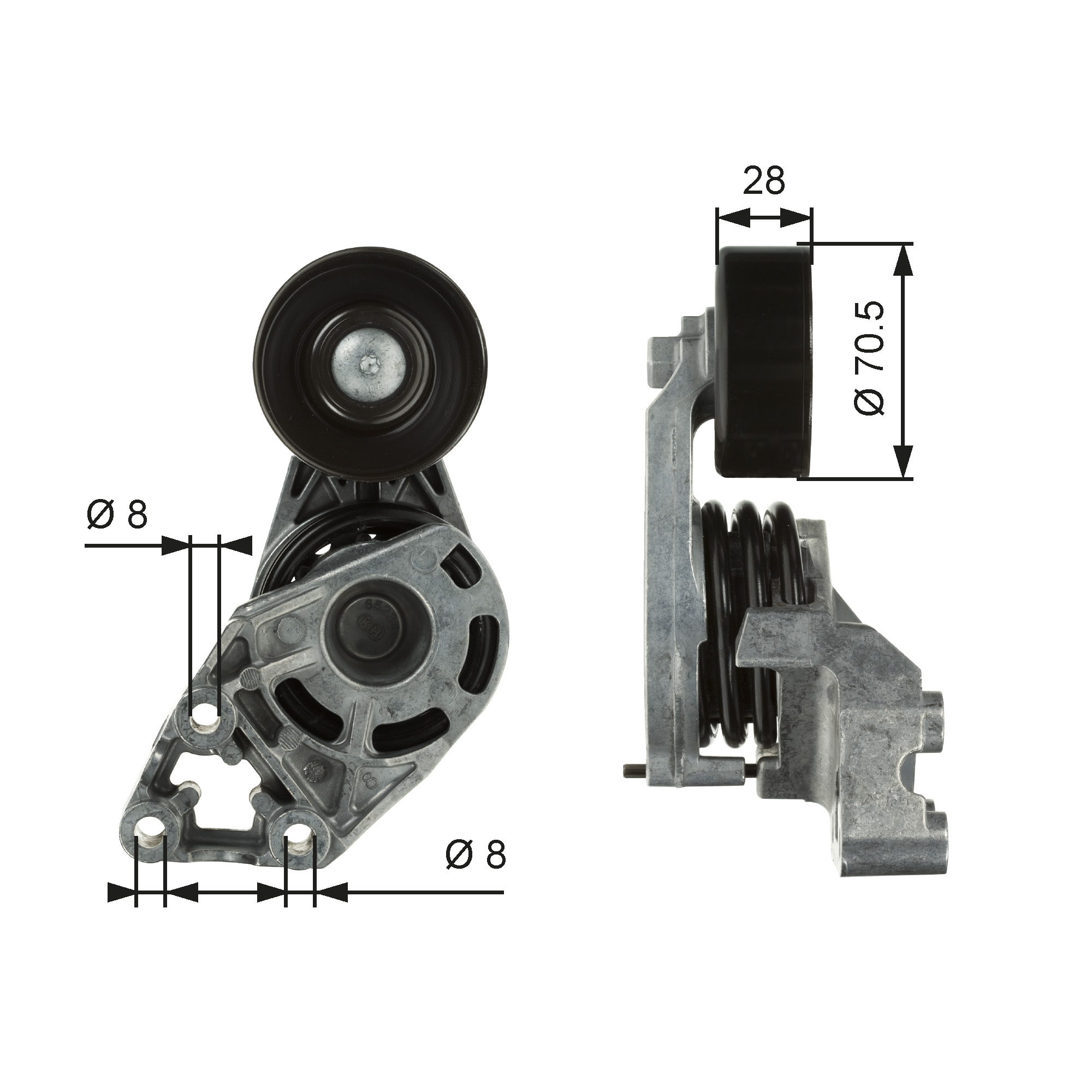 Poulie-tendeur, courroie trapézoïdale à nervures DriveAlign® | GATES