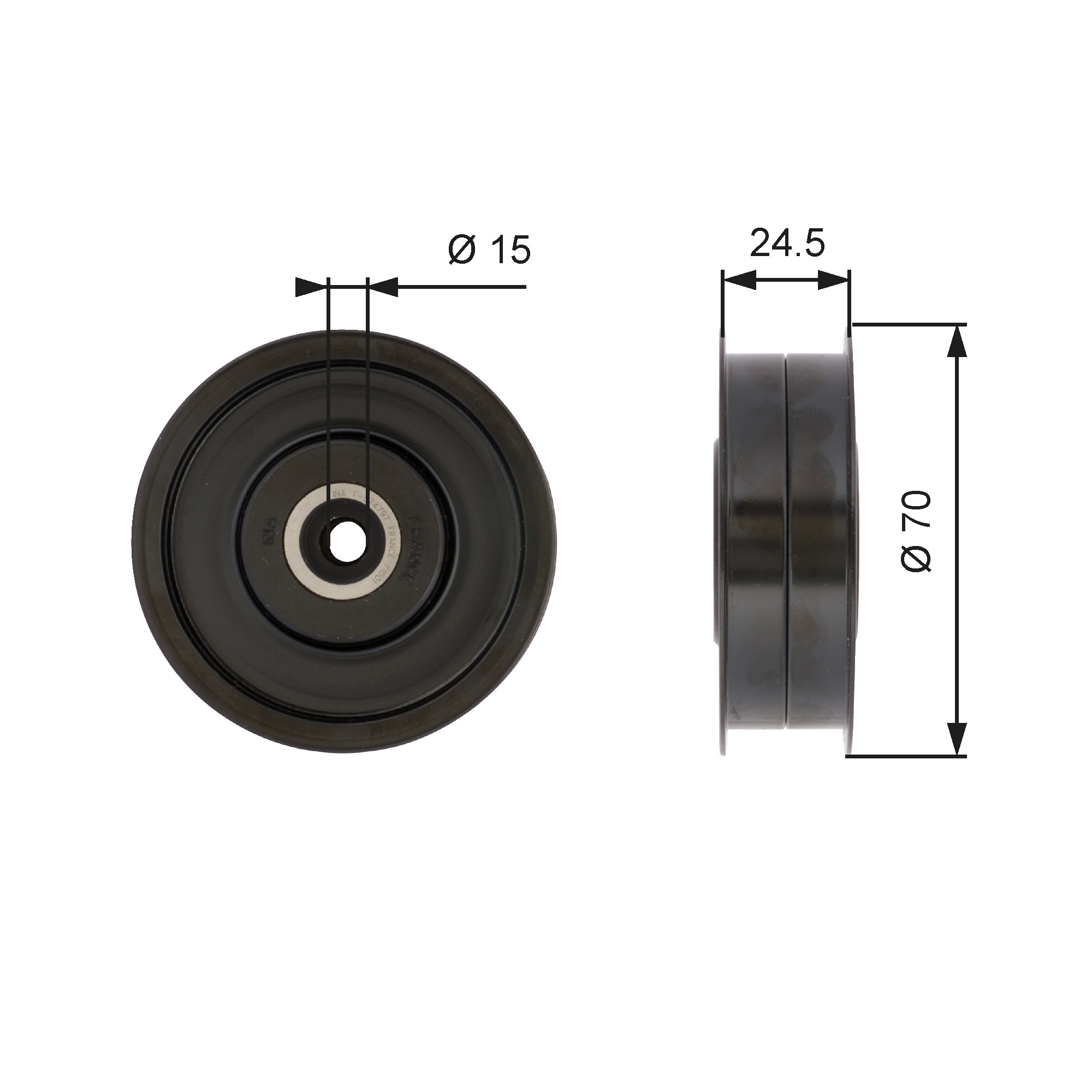 Poulie renvoi/transmission, courroie trapézoïdale à nervures DriveAlign® | GATES