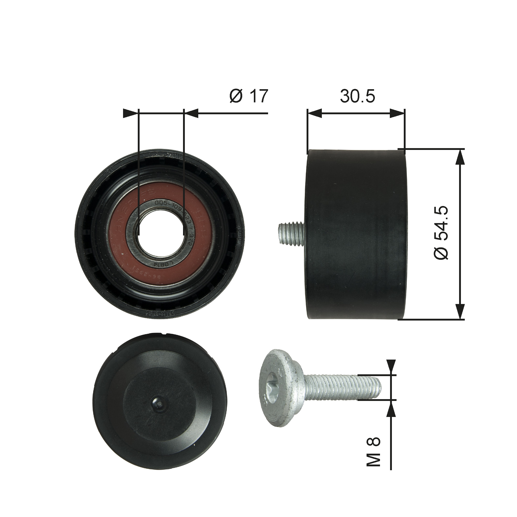 Poulie renvoi/transmission, courroie trapézoïdale à nervures DriveAlign® | GATES