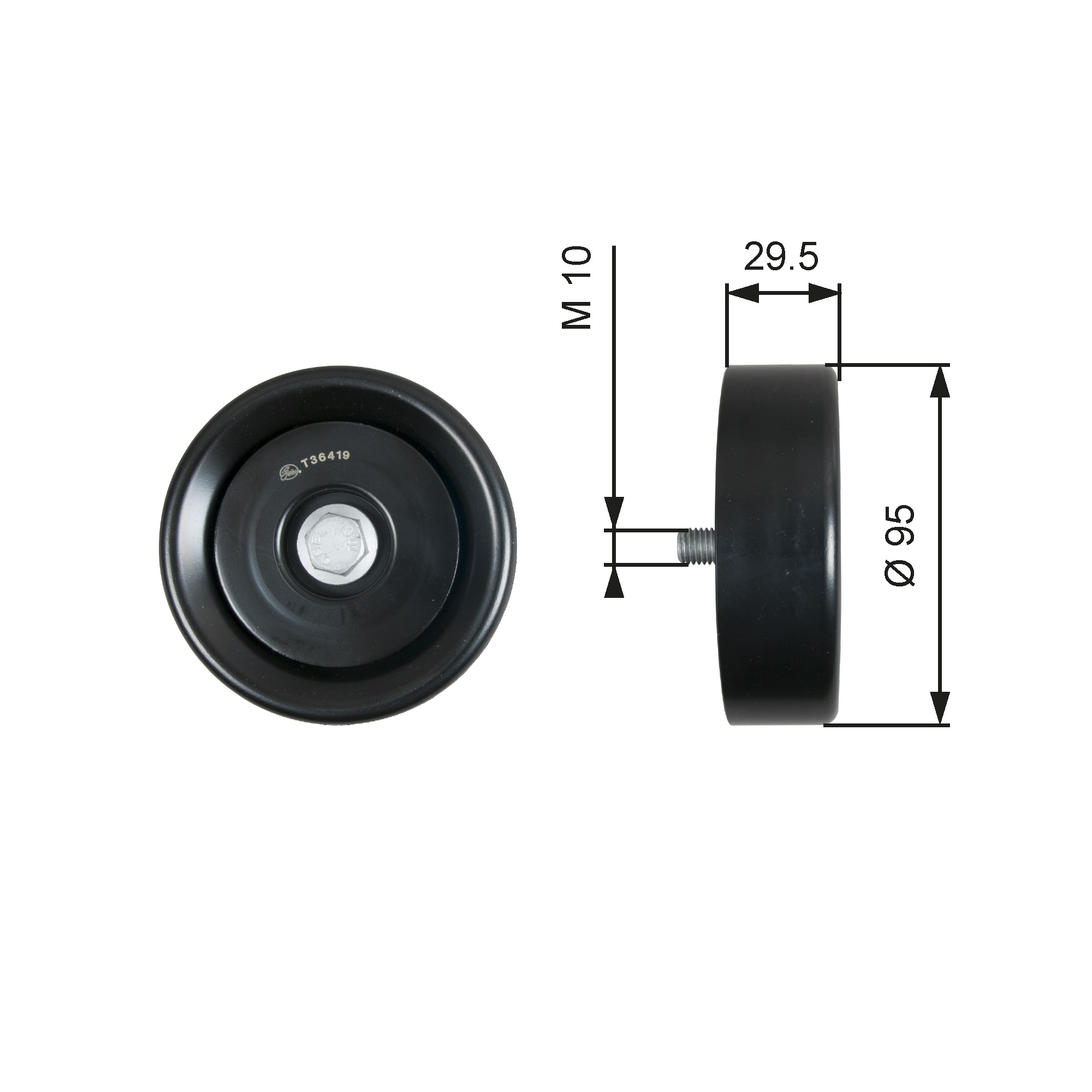 Poulie renvoi/transmission, courroie trapézoïdale à nervures DriveAlign® | GATES