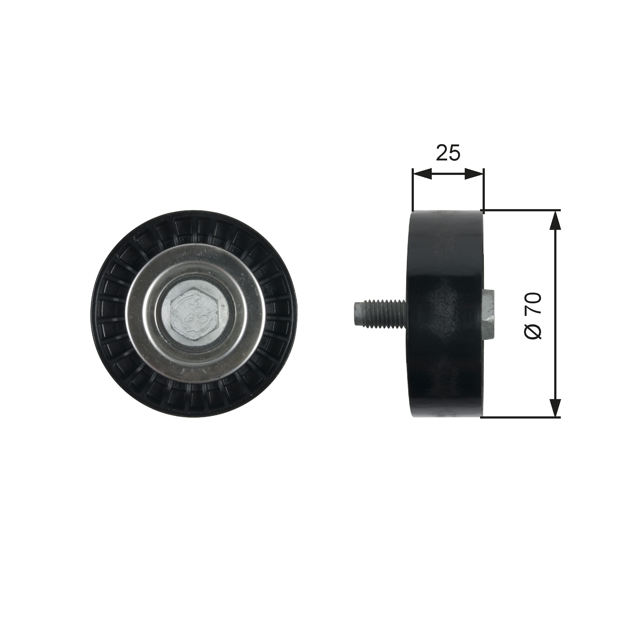 Poulie renvoi/transmission, courroie trapézoïdale à nervures DriveAlign® | GATES