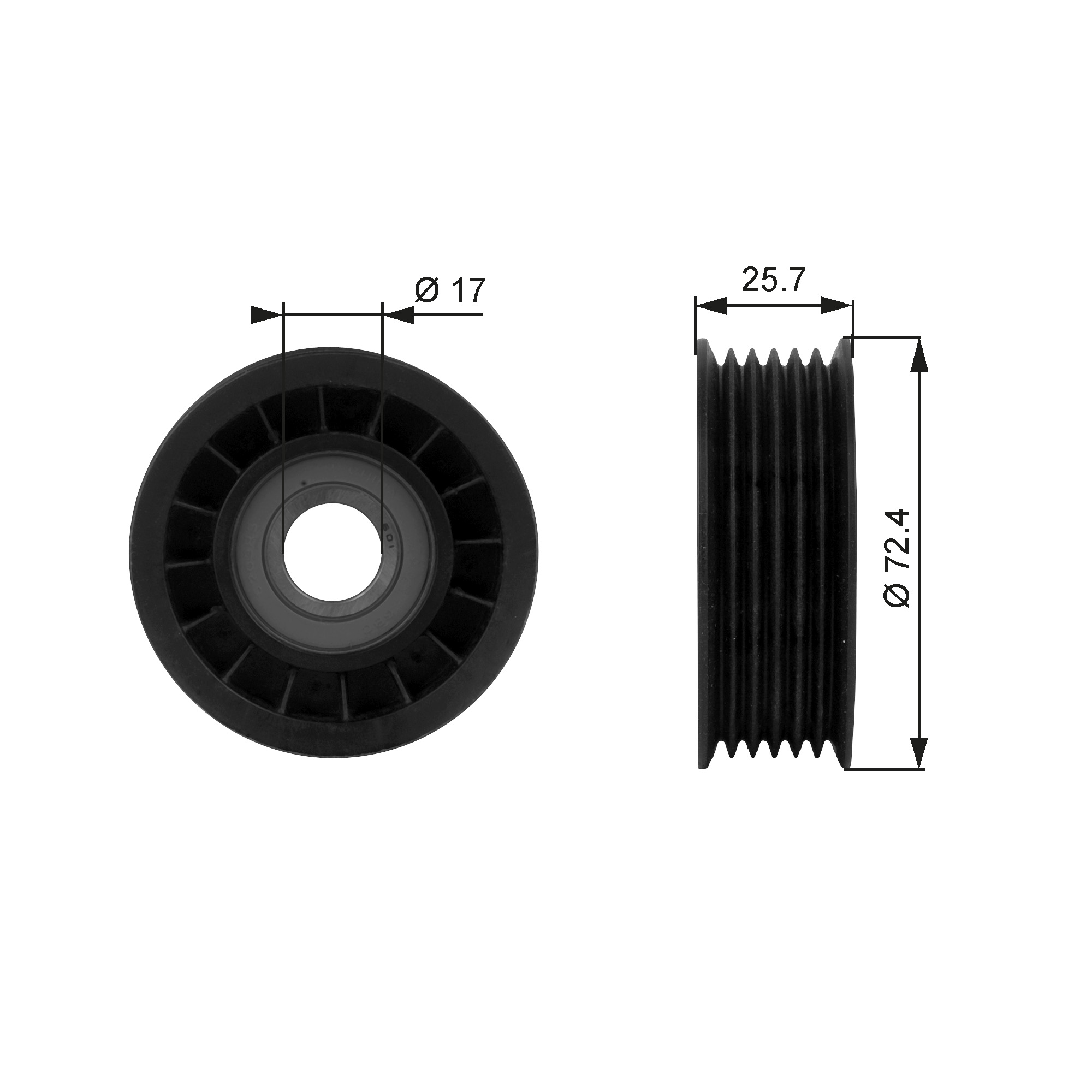 Poulie renvoi/transmission, courroie trapézoïdale à nervures DriveAlign® | GATES