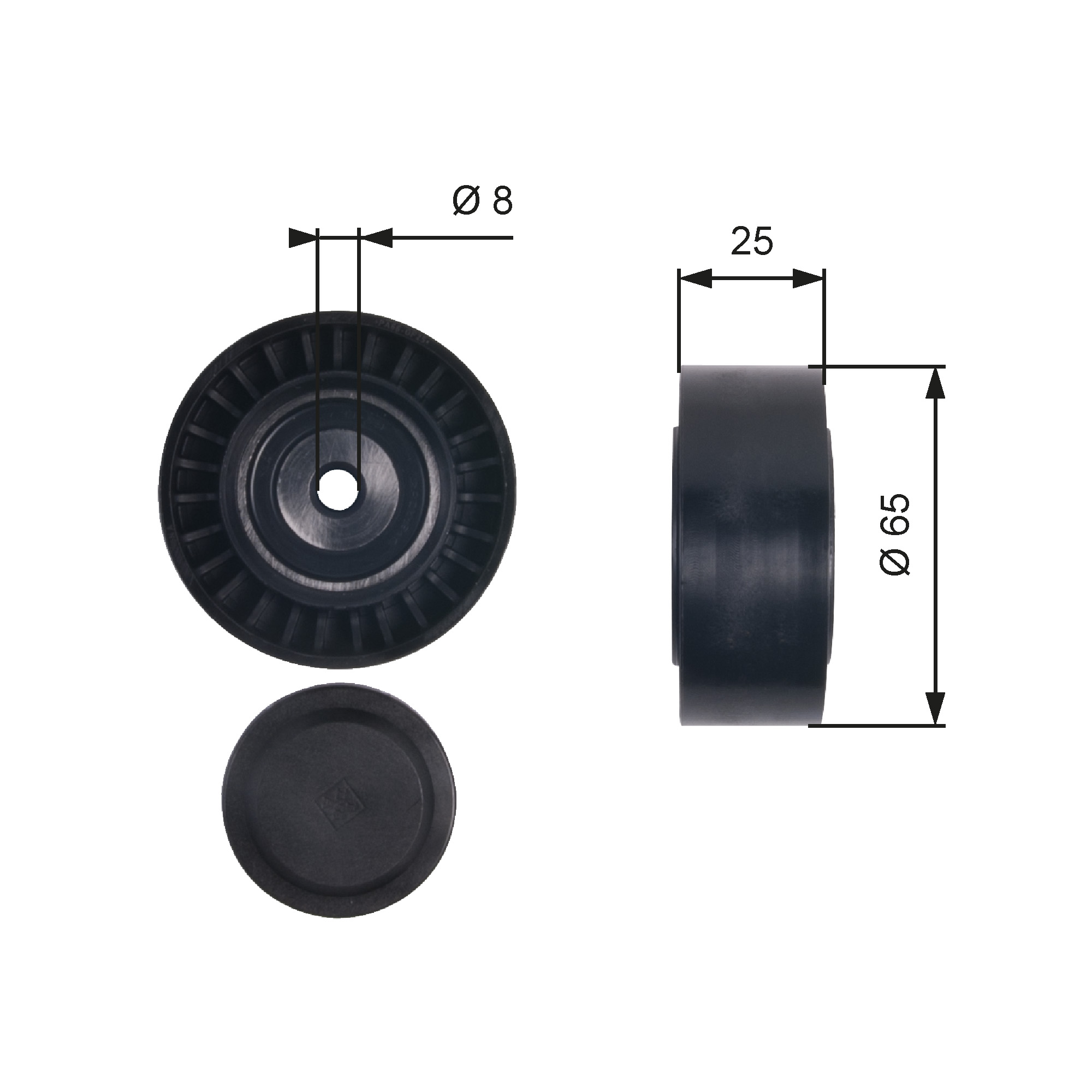 Poulie renvoi/transmission, courroie trapézoïdale à nervures DriveAlign® | GATES