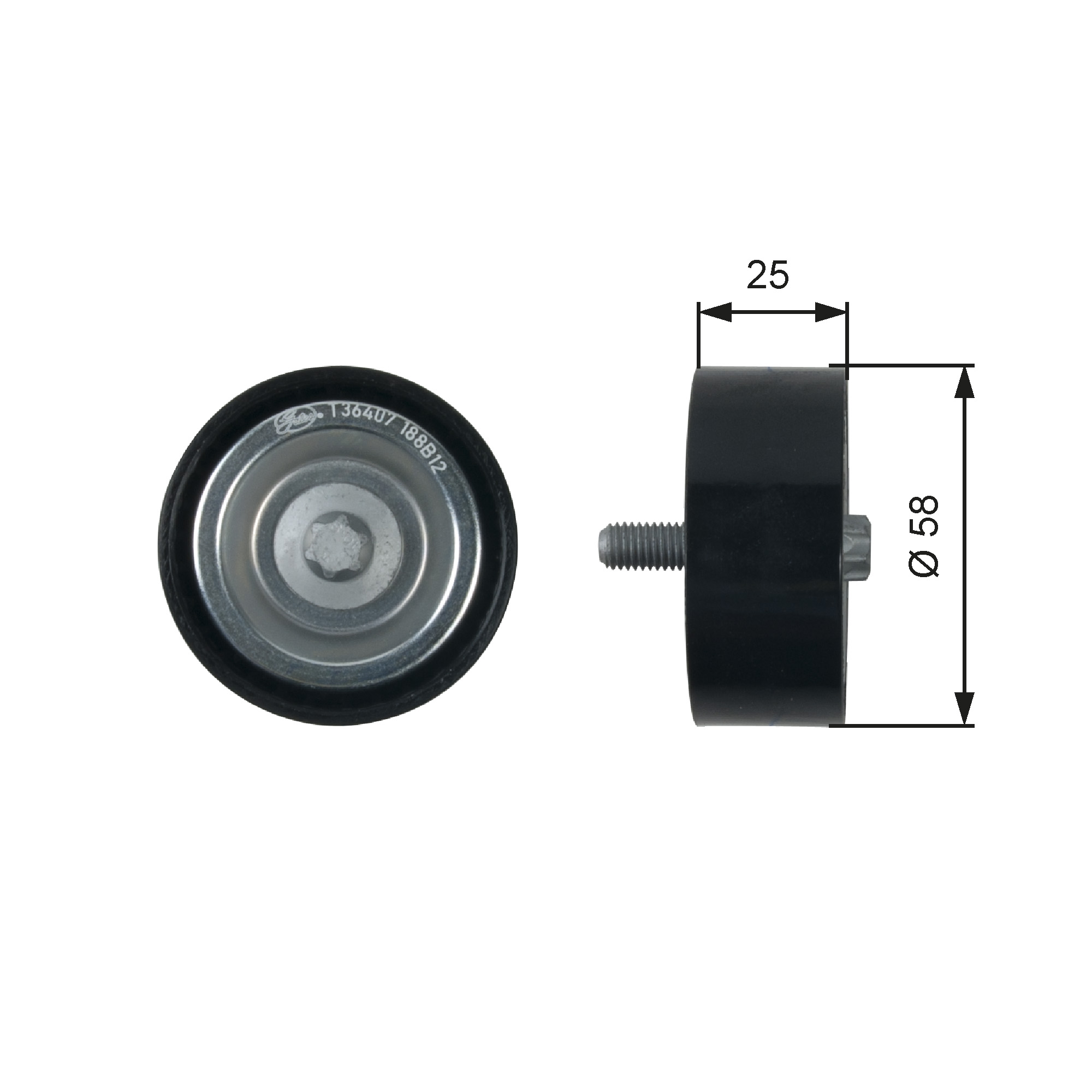 Poulie renvoi/transmission, courroie trapézoïdale à nervures DriveAlign® | GATES