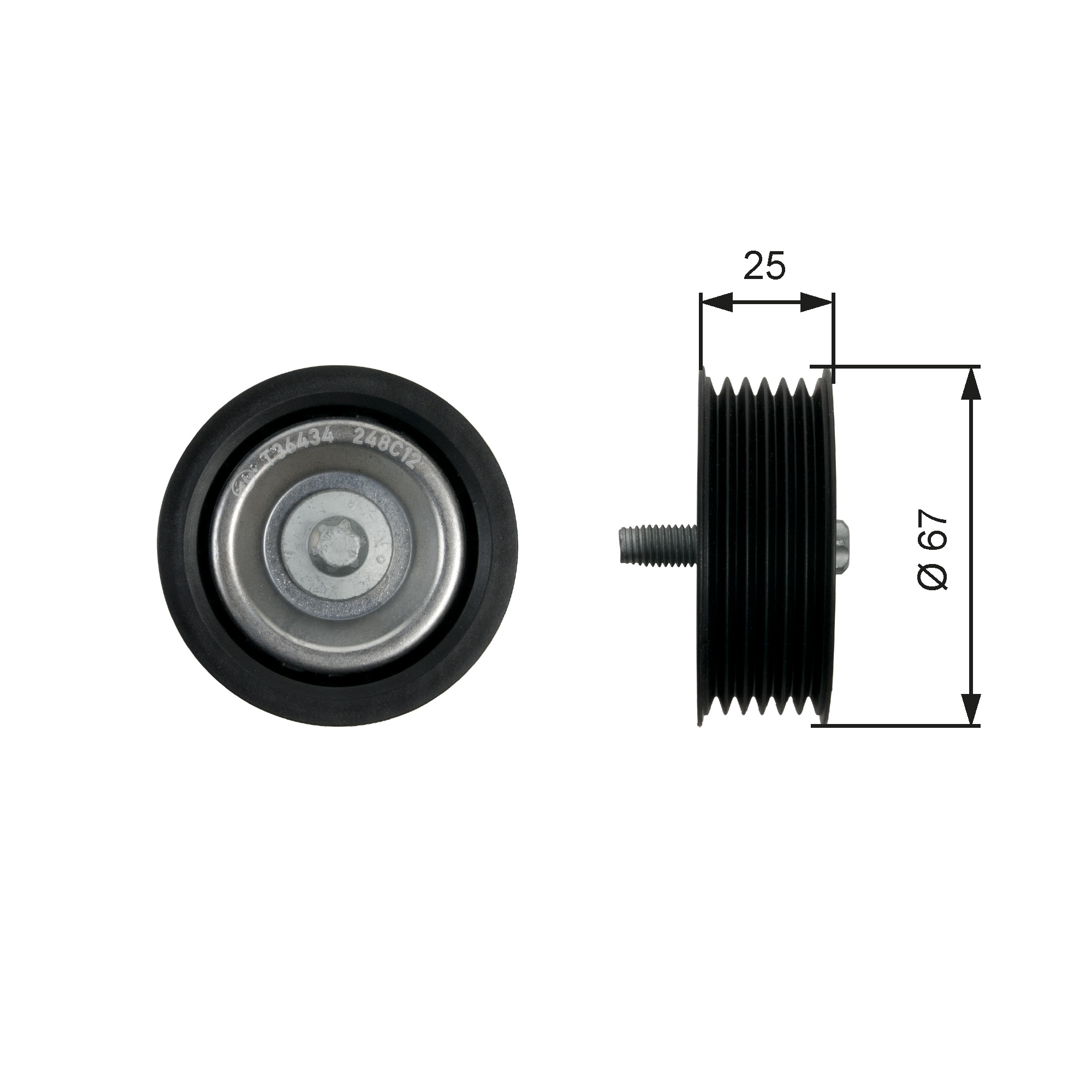 Poulie renvoi/transmission, courroie trapézoïdale à nervures DriveAlign® | GATES