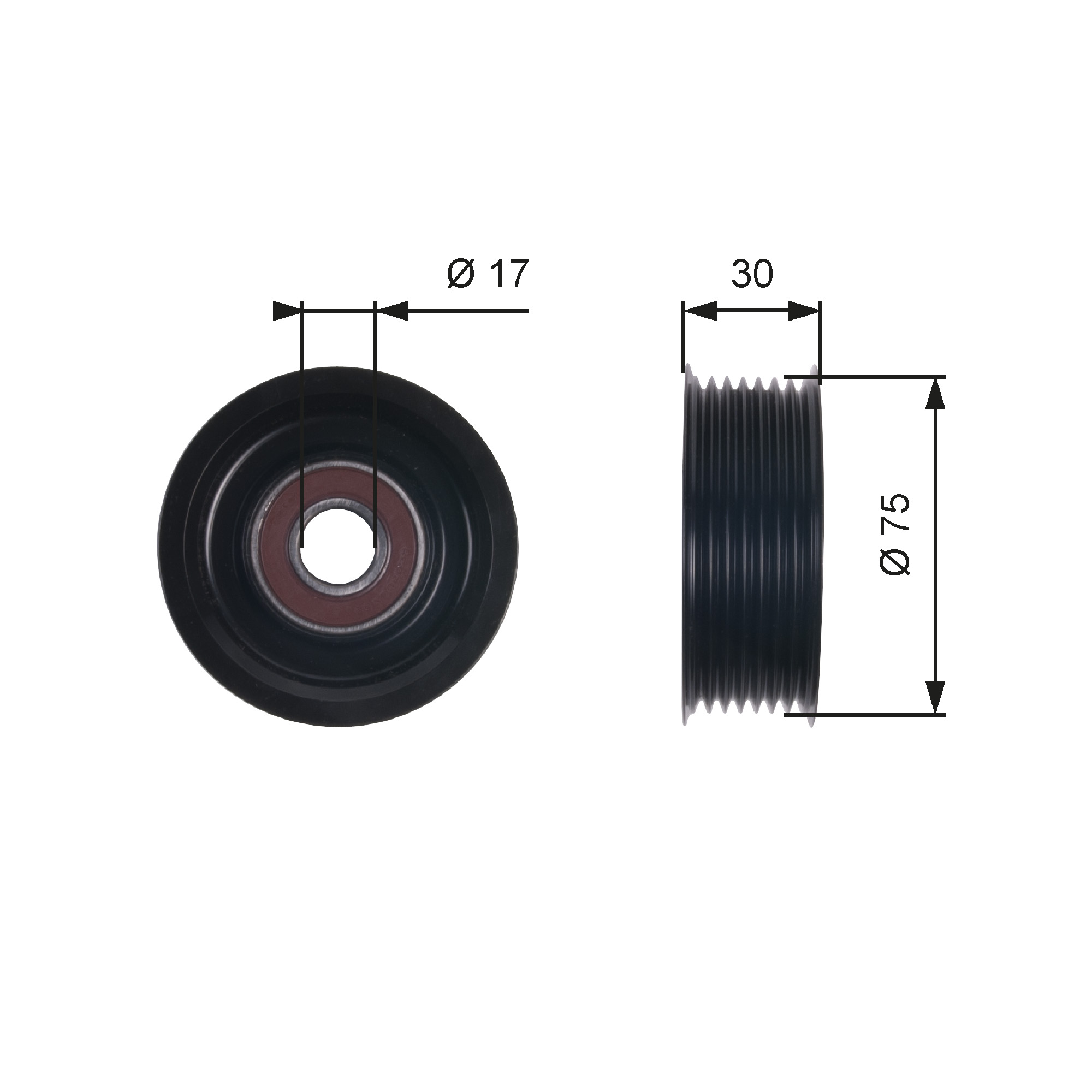 Poulie renvoi/transmission, courroie trapézoïdale à nervures DriveAlign® | GATES