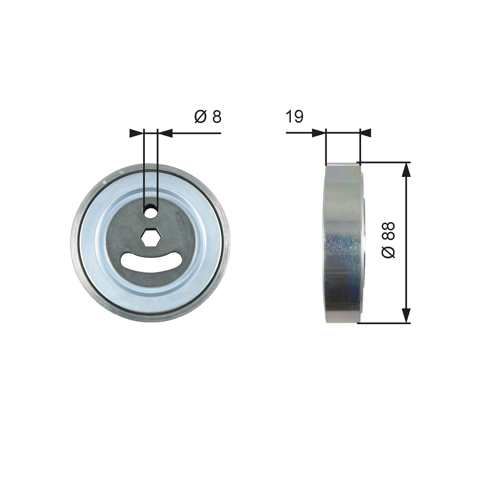 Poulie-tendeur, courroie trapézoïdale à nervures DriveAlign® | GATES