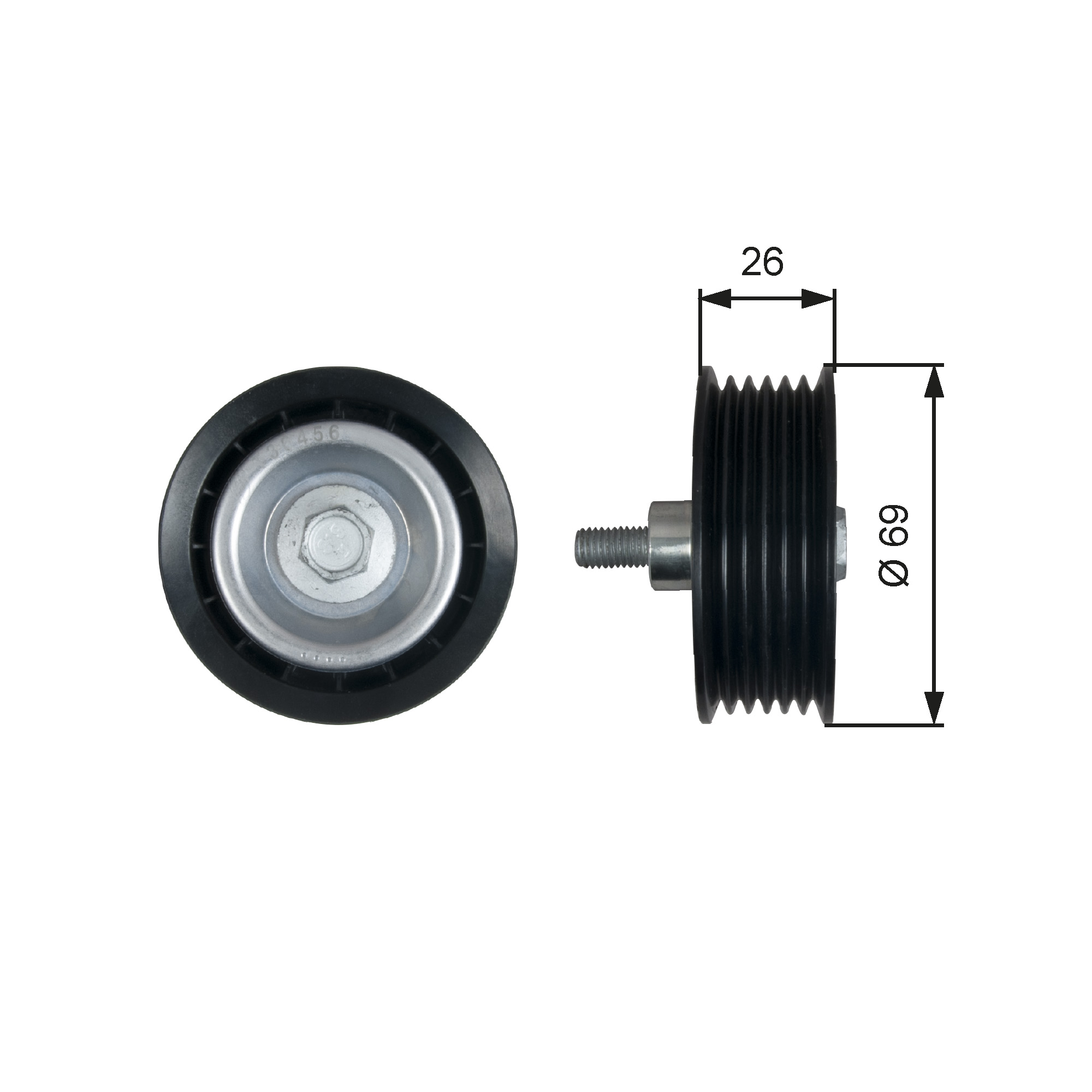 Poulie renvoi/transmission, courroie trapézoïdale à nervures DriveAlign® | GATES