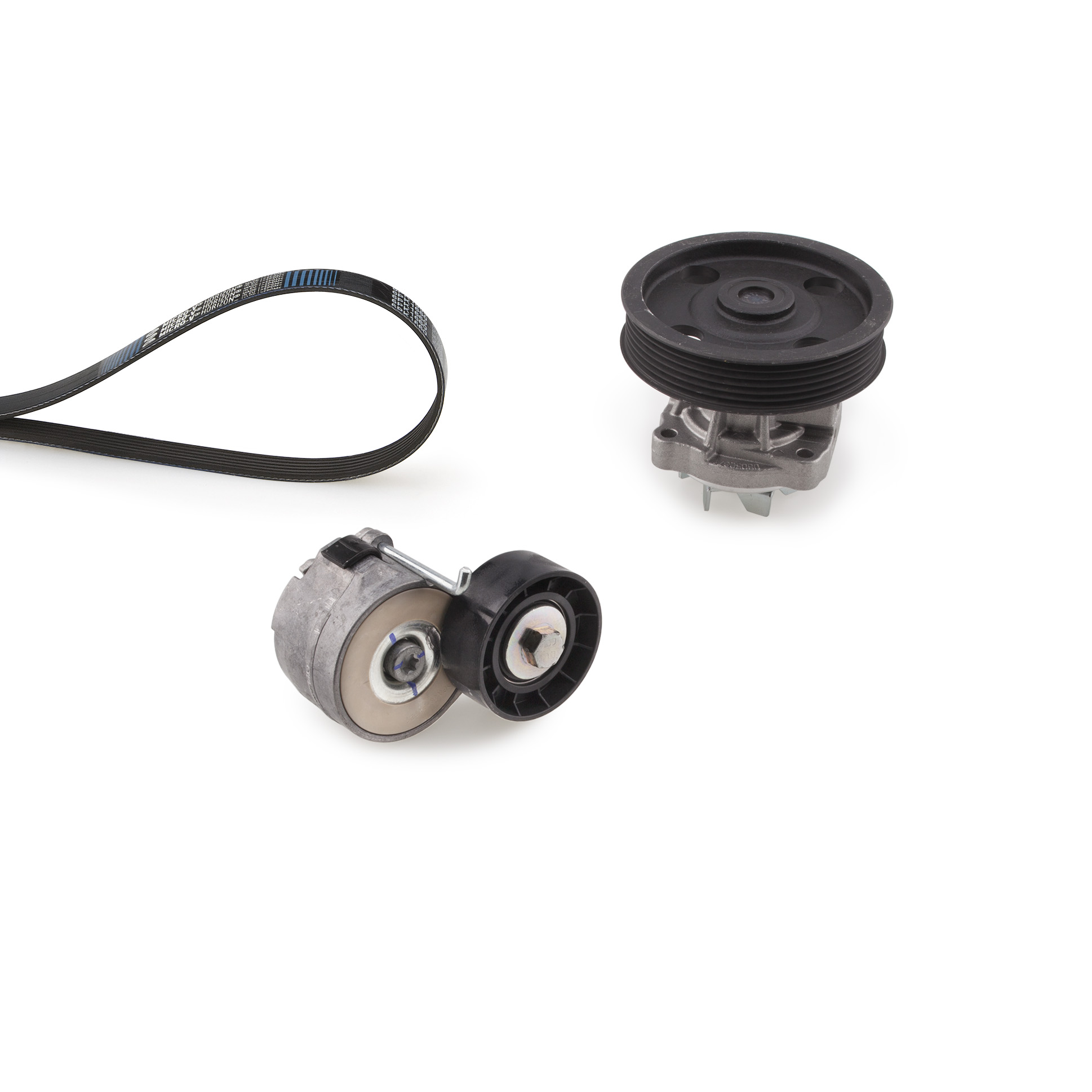 Pompe à eau+Jeu de courroie trapézoïdale à nervures Micro-V® Kit | GATES