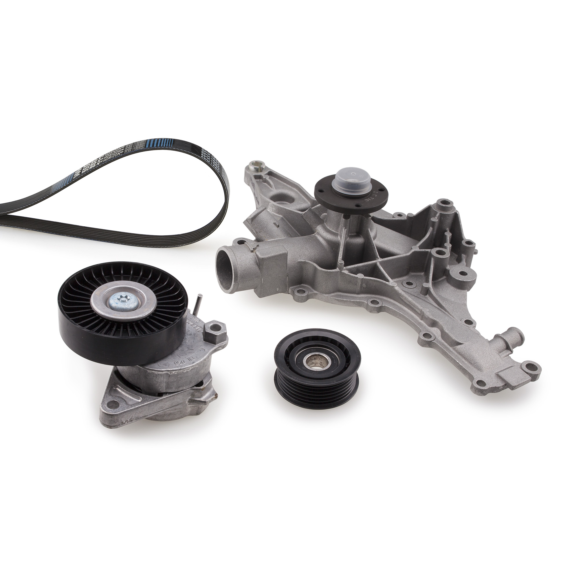 Pompe à eau+Jeu de courroie trapézoïdale à nervures Micro-V® Kit | GATES