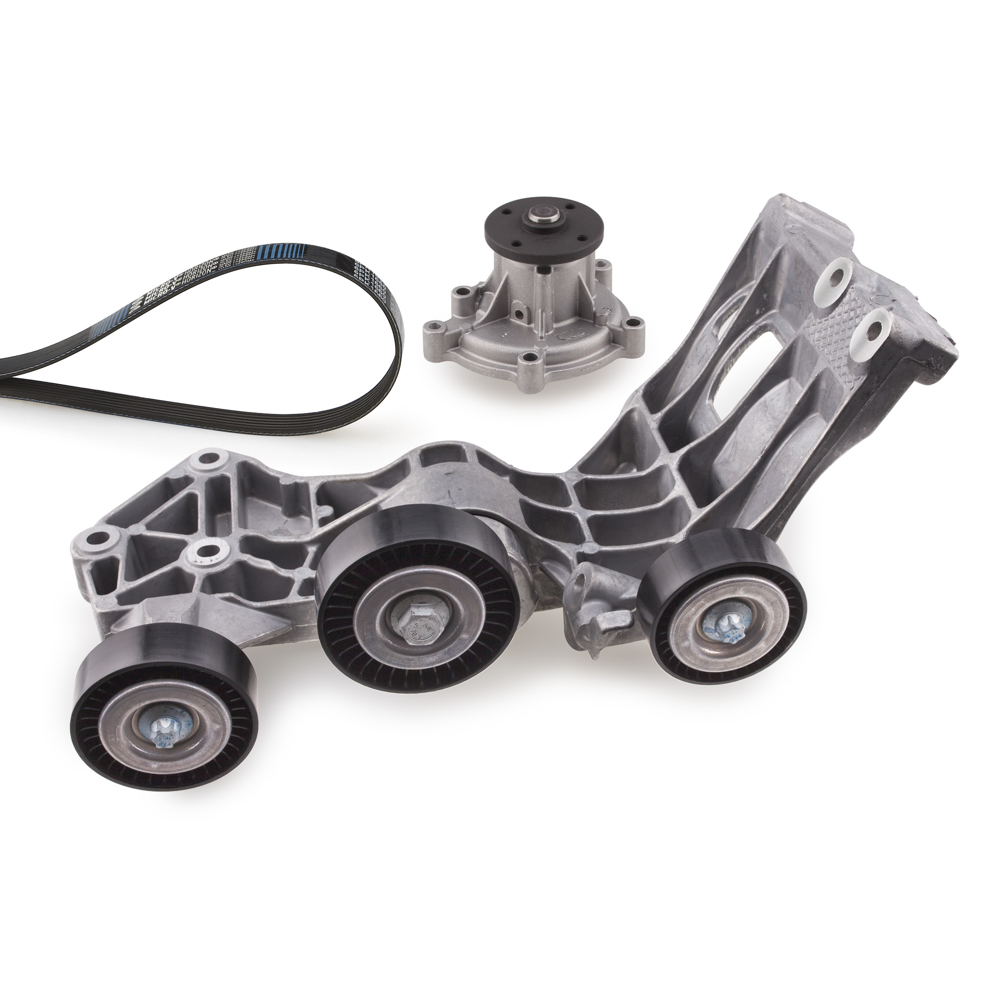 Pompe à eau+Jeu de courroie trapézoïdale à nervures Micro-V® Kit | GATES