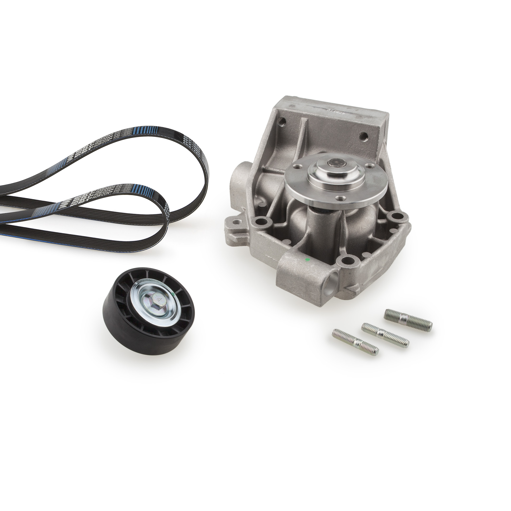 Pompe à eau+Jeu de courroie trapézoïdale à nervures Micro-V® Kit | GATES