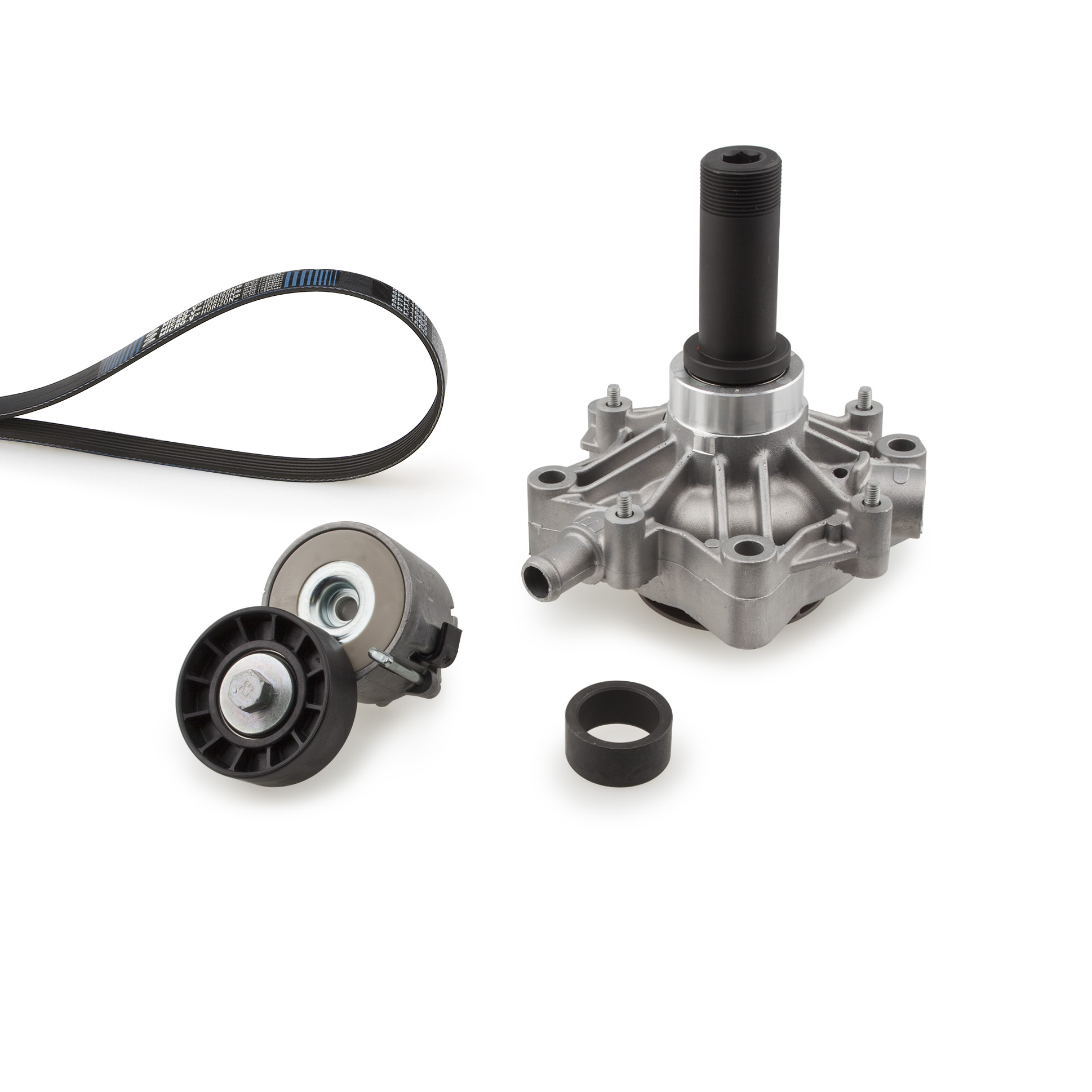 Pompe à eau+Jeu de courroie trapézoïdale à nervures Micro-V® Kit | GATES