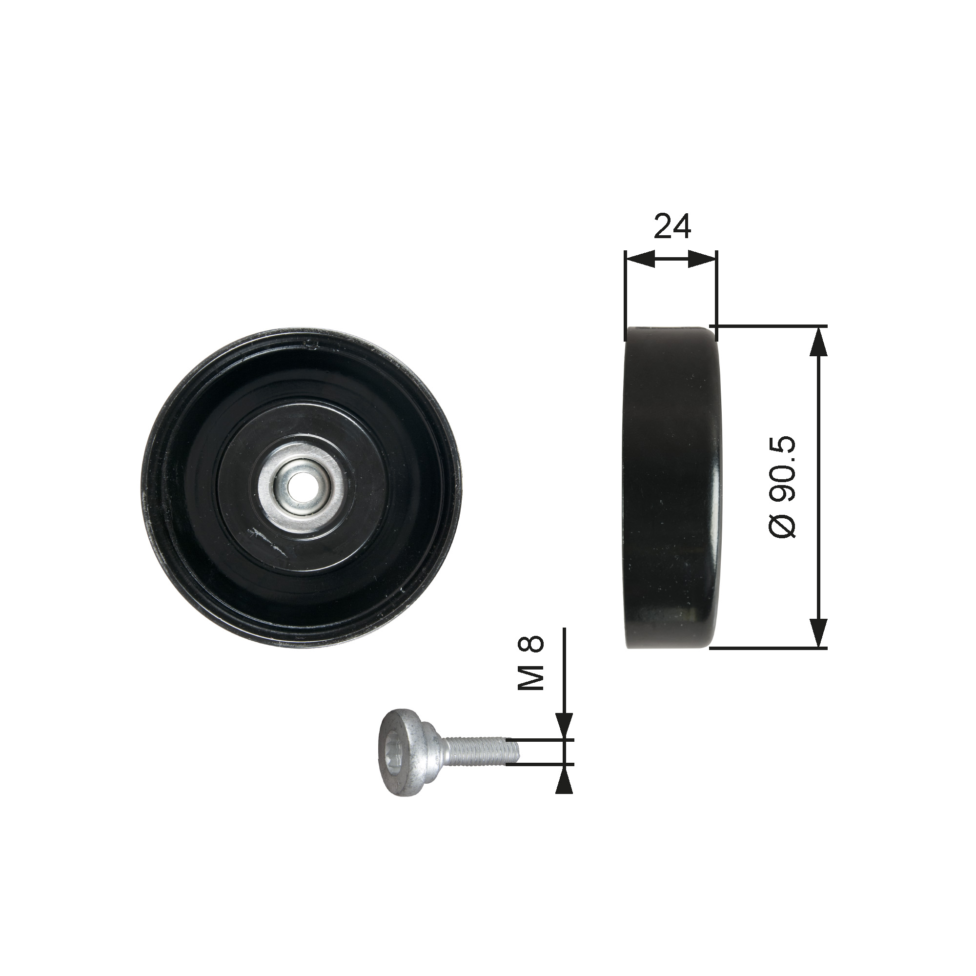 Poulie renvoi/transmission, courroie trapézoïdale à nervures DriveAlign® | GATES