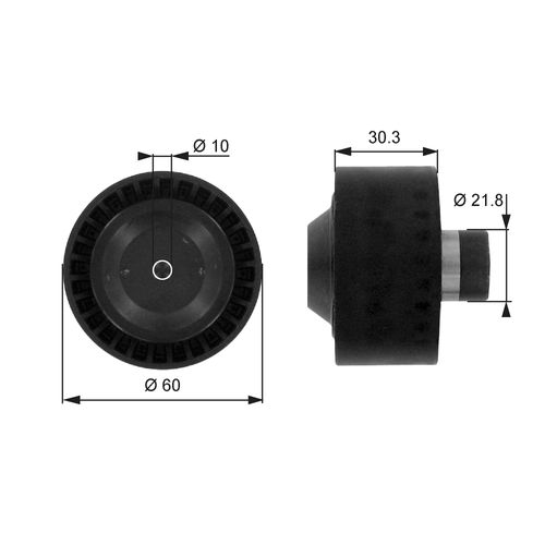 Image du produit pour Poulie renvoi/transmission, courroie trapézoïdale à nervures DriveAlign®