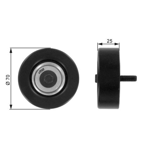 Image du produit pour Poulie renvoi/transmission, courroie trapézoïdale à nervures DriveAlign®