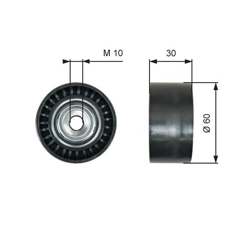 Image du produit pour Poulie renvoi/transmission, courroie trapézoïdale à nervures DriveAlign®