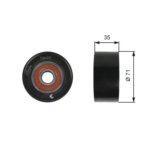 Image du produit pour Poulie renvoi/transmission, courroie trapézoïdale à nervures DriveAlign®