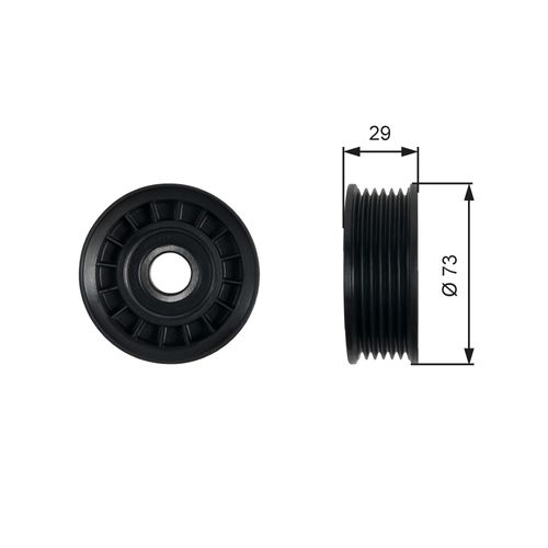 Image du produit pour Poulie renvoi/transmission, courroie trapézoïdale à nervures DriveAlign®